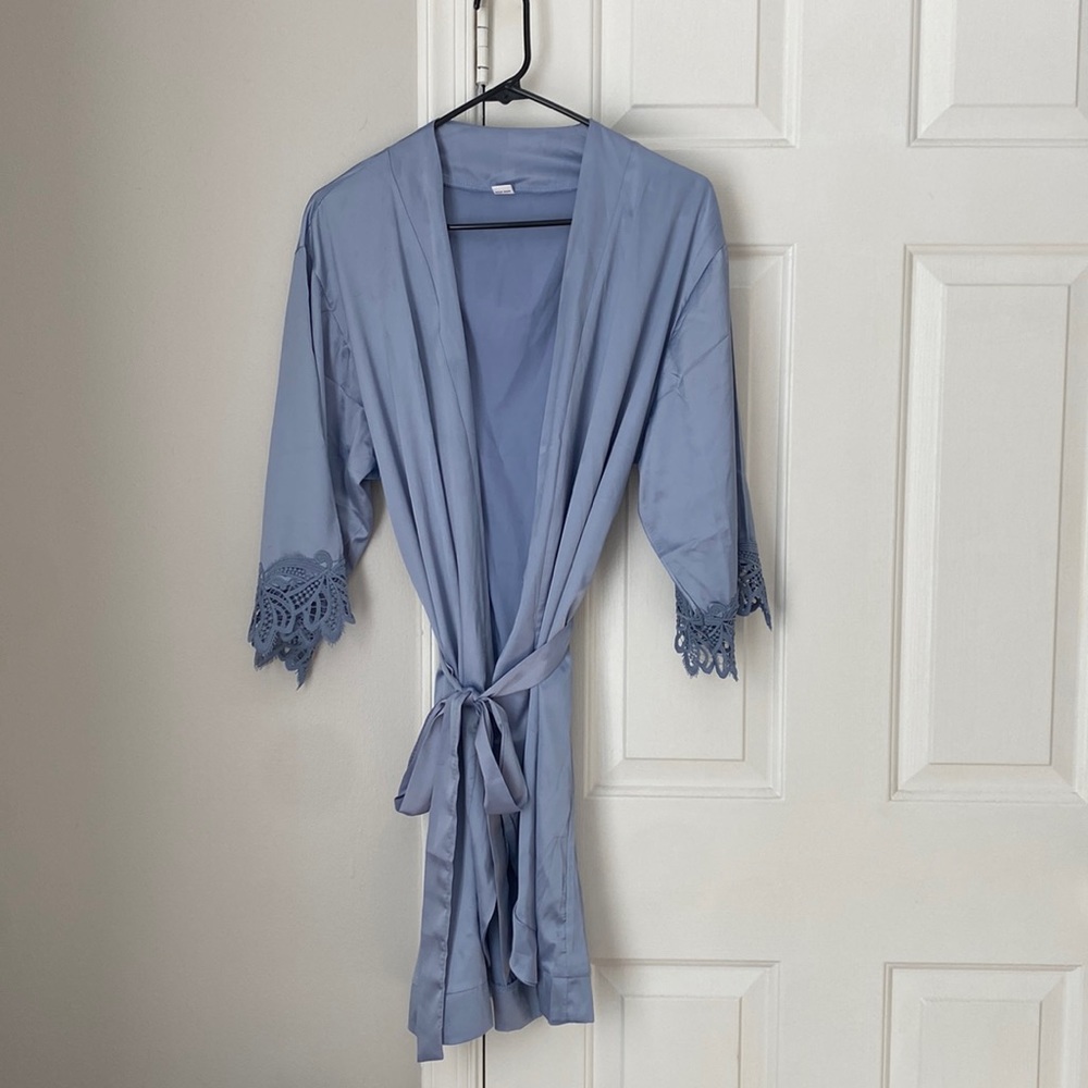 Blue Satin Robe